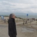 Ellen Vos op het strand